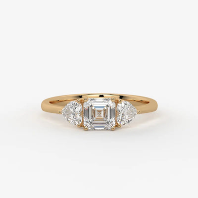 Asterelle Asscher Heart Trilogy Diamond Ring
