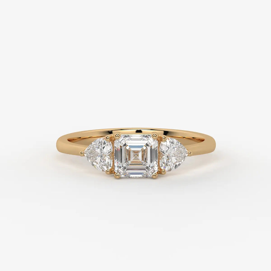 Asterelle Asscher Heart Trilogy Diamond Ring