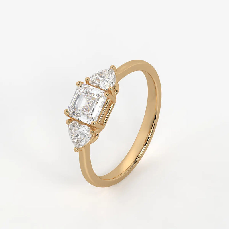 Asterelle Asscher Heart Trilogy Diamond Ring
