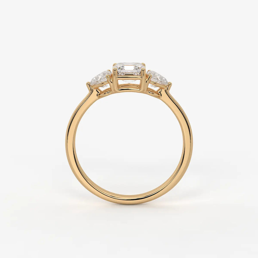 Asterelle Asscher Heart Trilogy Diamond Ring