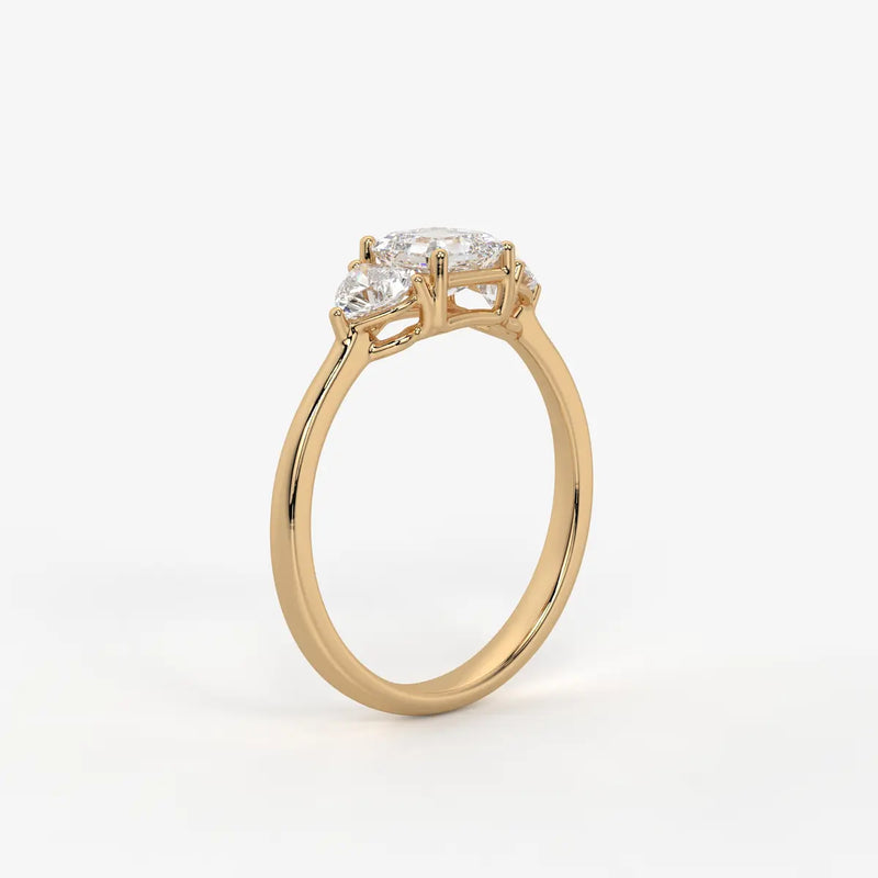 Asterelle Asscher Heart Trilogy Diamond Ring