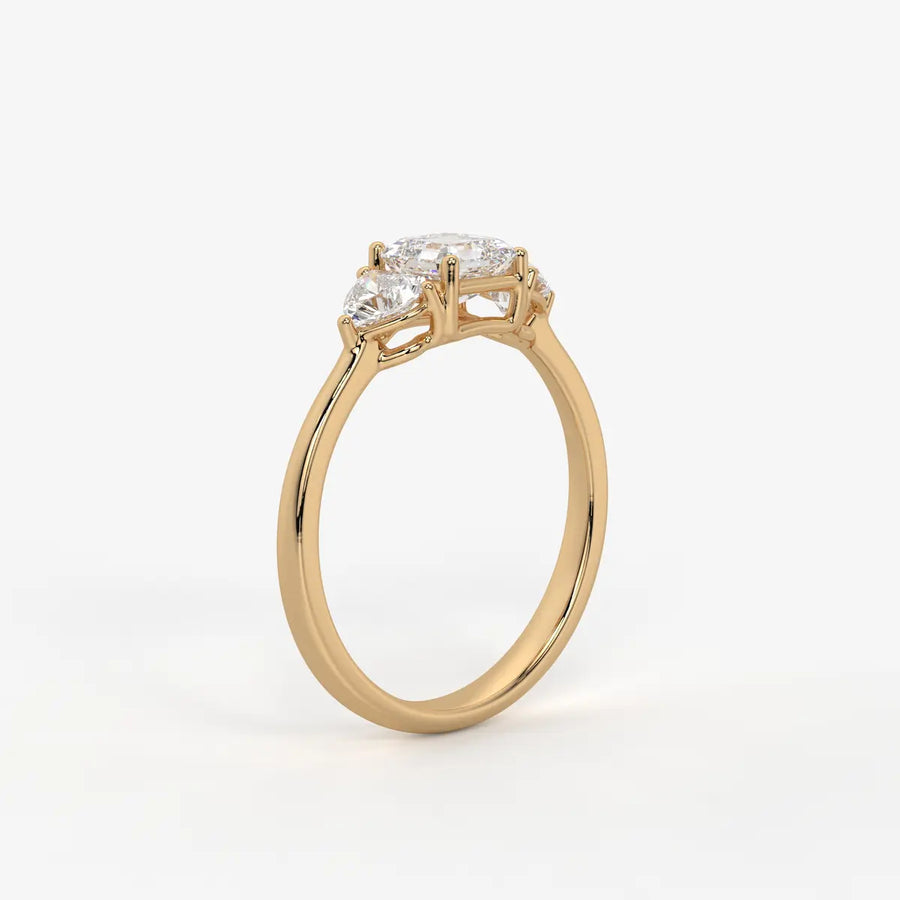 Asterelle Asscher Heart Trilogy Diamond Ring