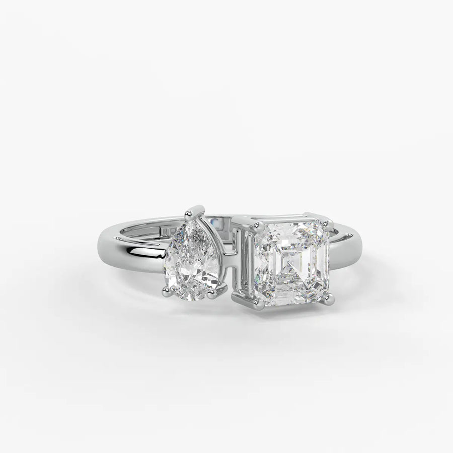 The Kyra Ethereal Pear & Asscher Ring