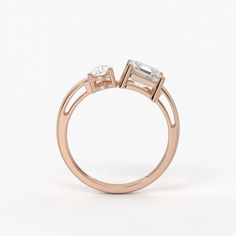 The Kyra Ethereal Pear & Asscher Ring