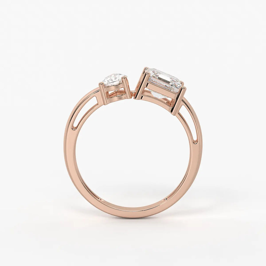 The Kyra Ethereal Pear & Asscher Ring