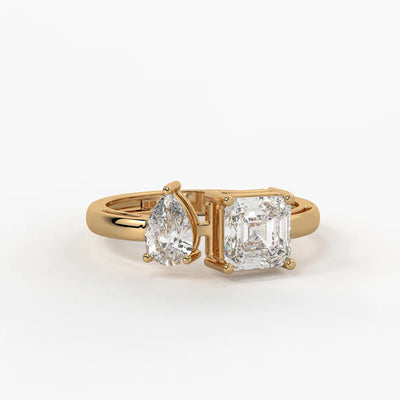 The Kyra Ethereal Pear & Asscher Ring
