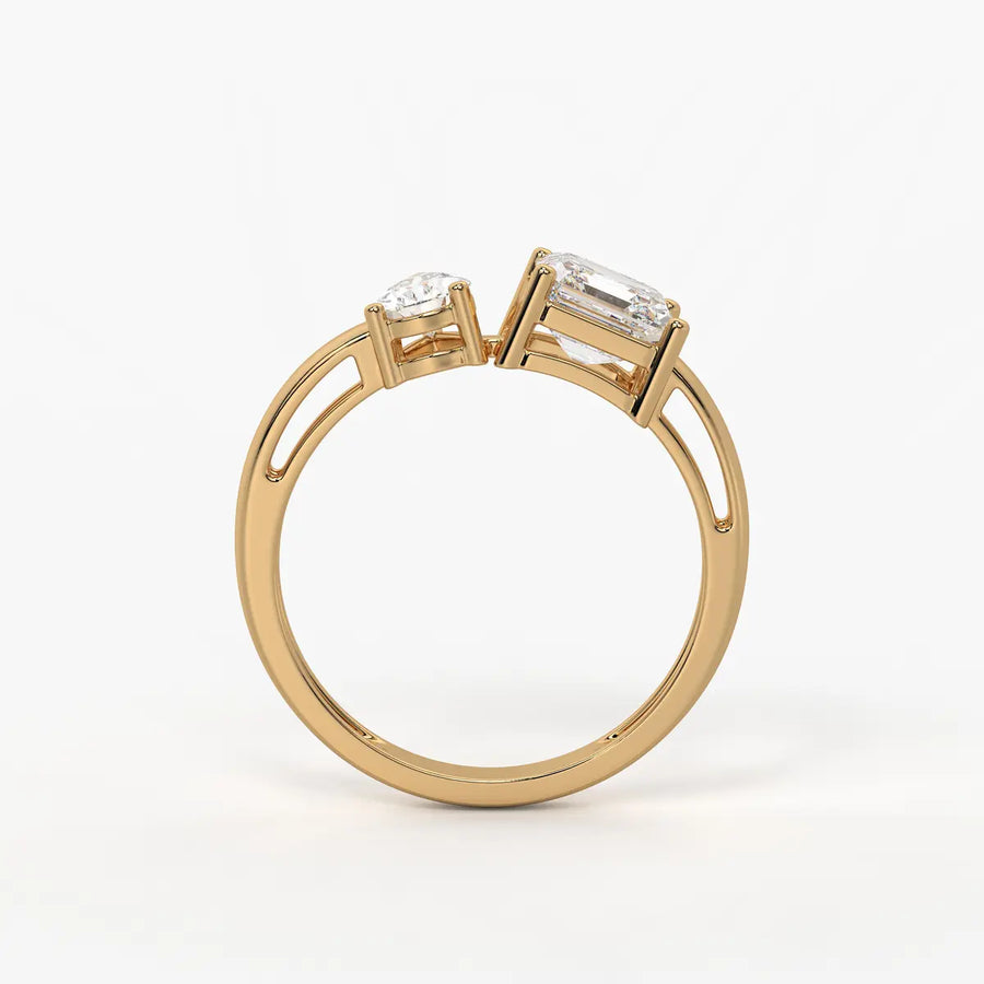 The Kyra Ethereal Pear & Asscher Ring