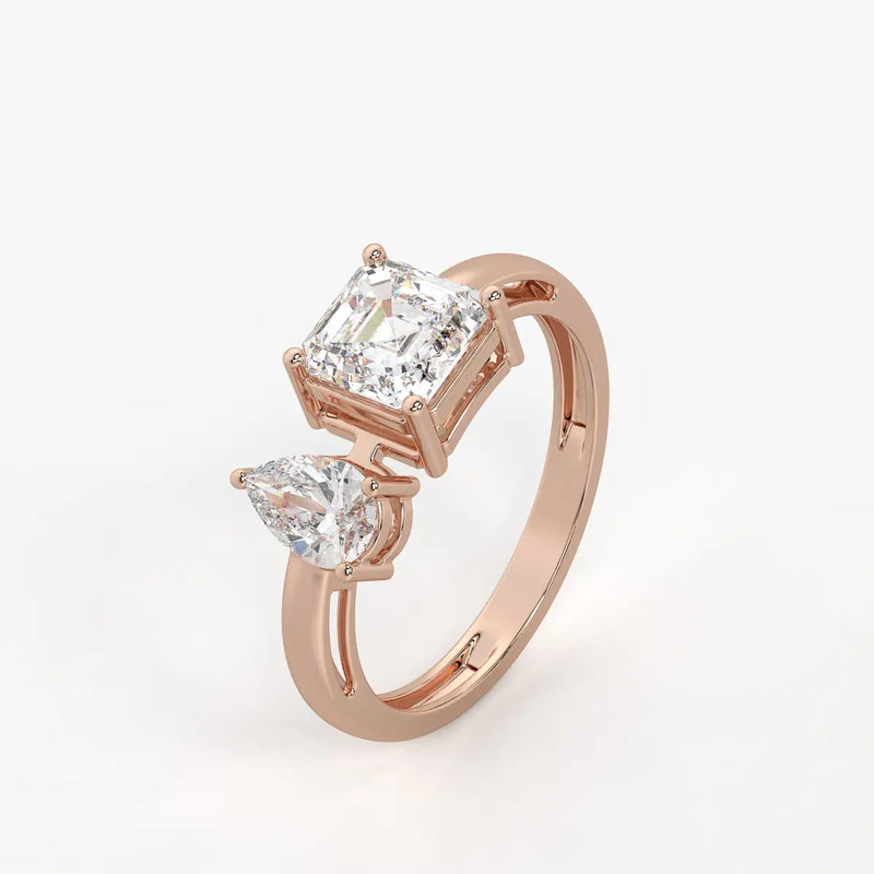 The Kyra Ethereal Pear & Asscher Ring