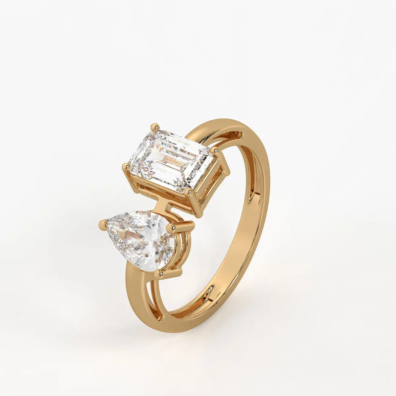 The Inara Pear & Emerald Fusion Ring