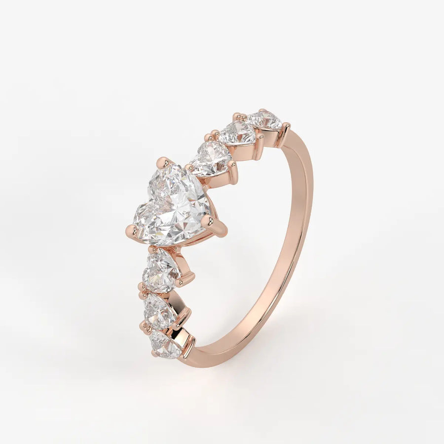 Heart Cluster Anniversary Ring