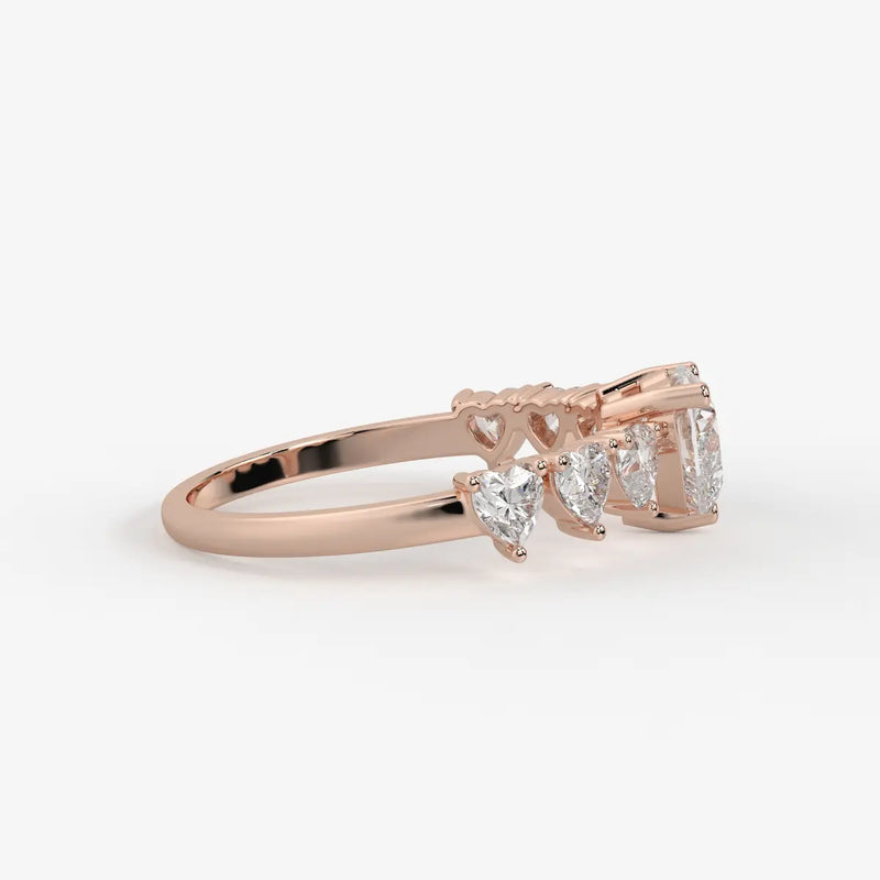 Heart Cluster Anniversary Ring