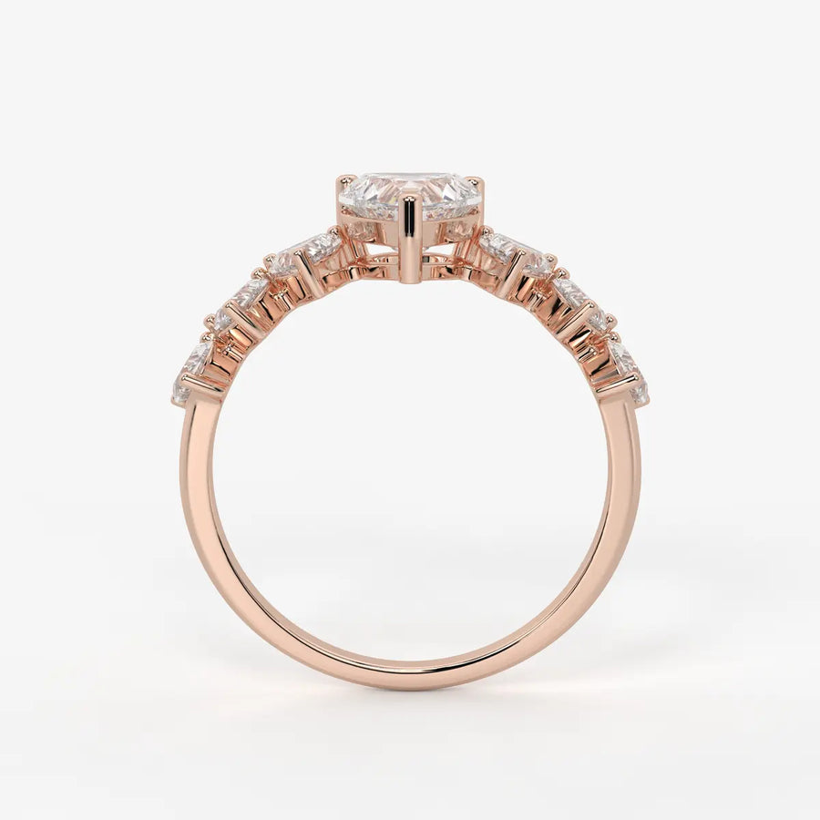 Heart Cluster Anniversary Ring