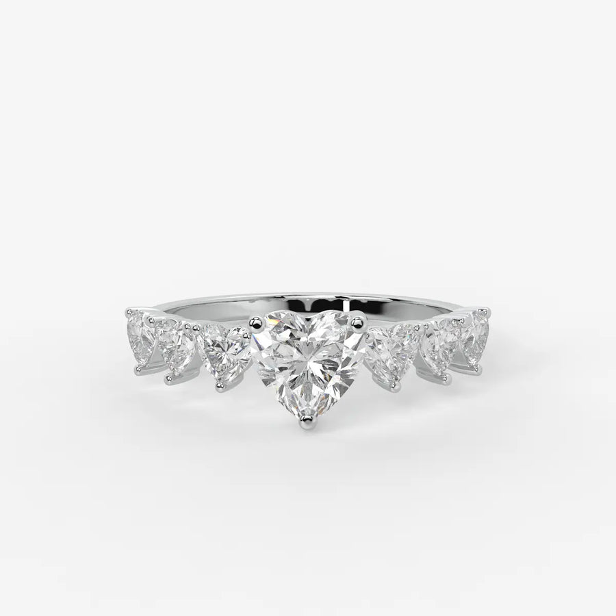 Heart Cluster Anniversary Ring