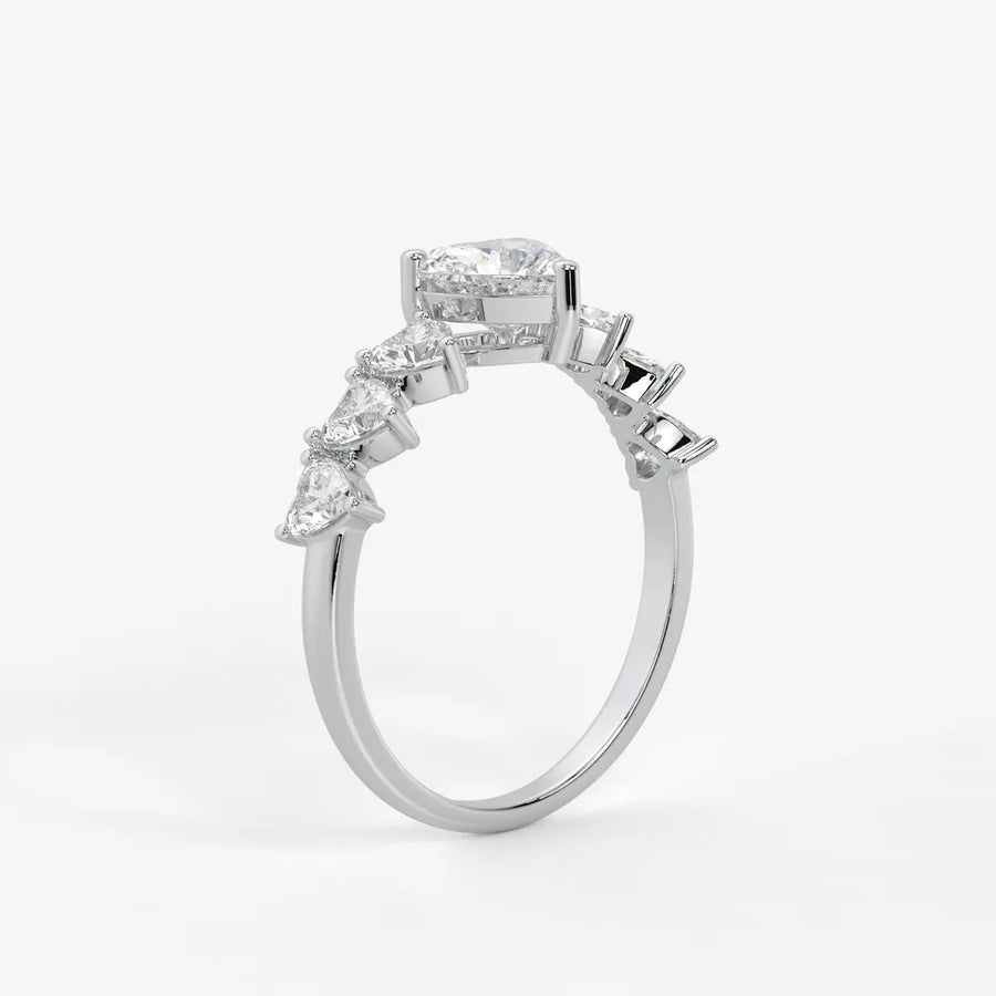 Heart Cluster Anniversary Ring