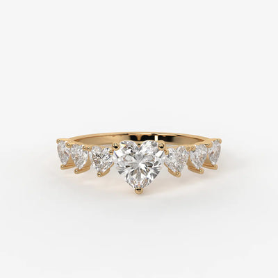 Heart Cluster Anniversary Ring