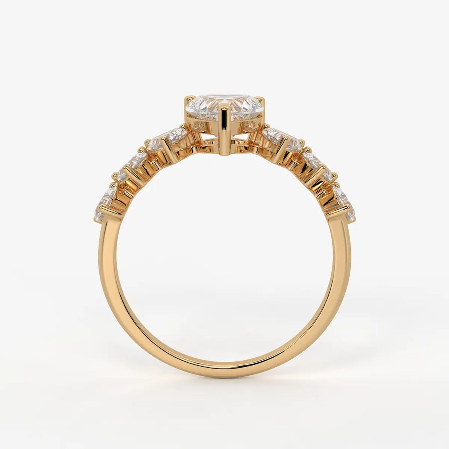 Heart Cluster Anniversary Ring