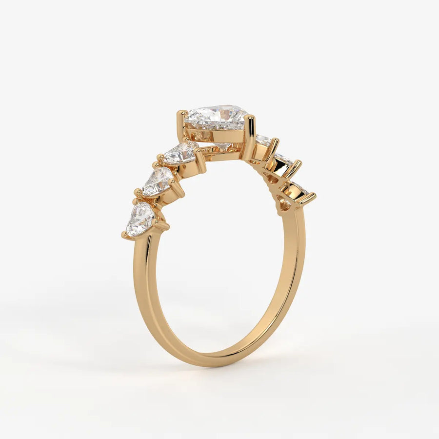 Heart Cluster Anniversary Ring