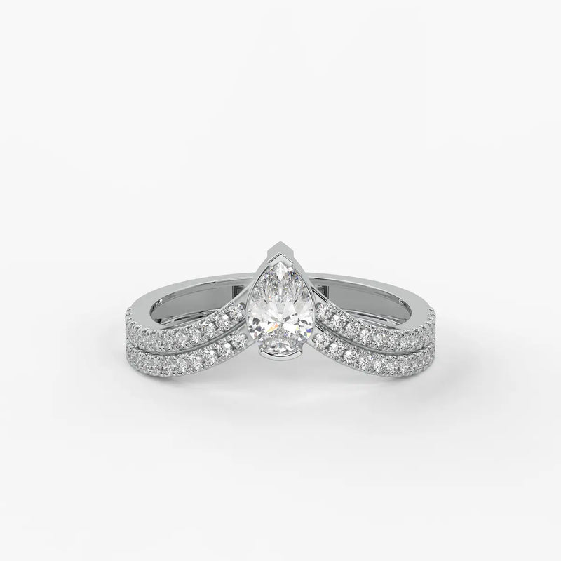 Elaris Pear Solitaire Diamond Ring