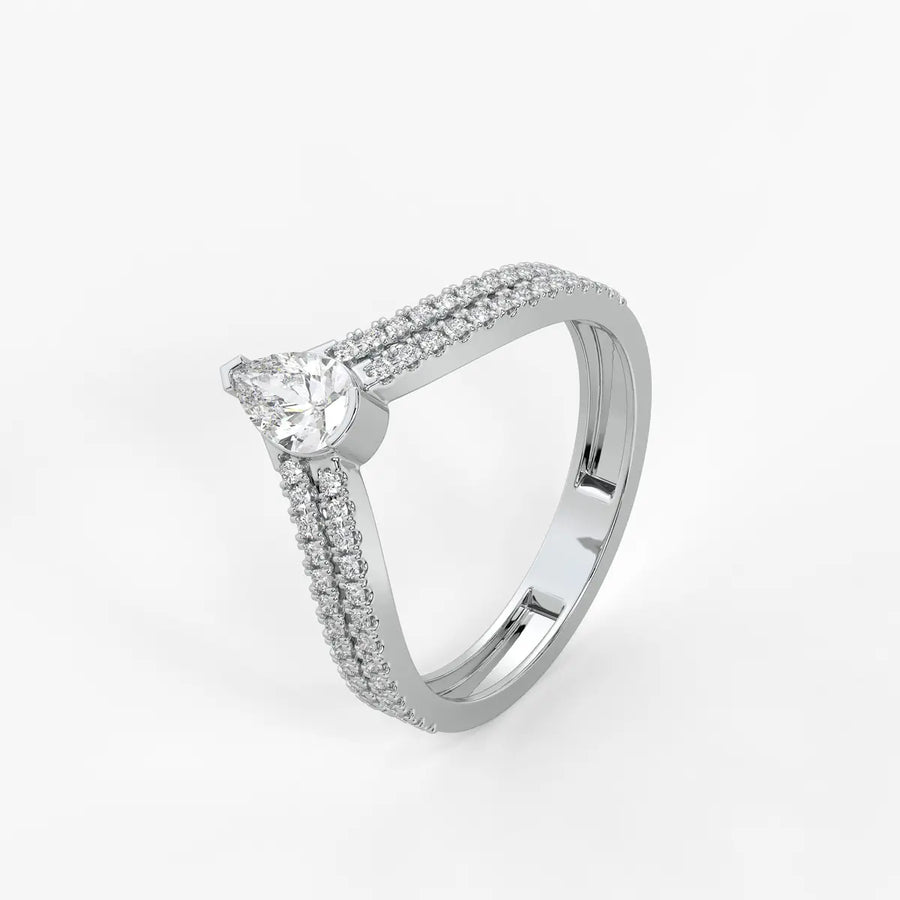 Elaris Pear Solitaire Diamond Ring