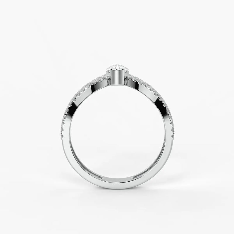 Elaris Pear Solitaire Diamond Ring