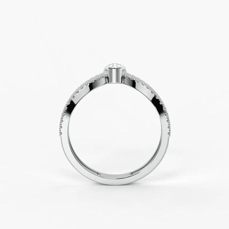 Elaris Pear Solitaire Diamond Ring
