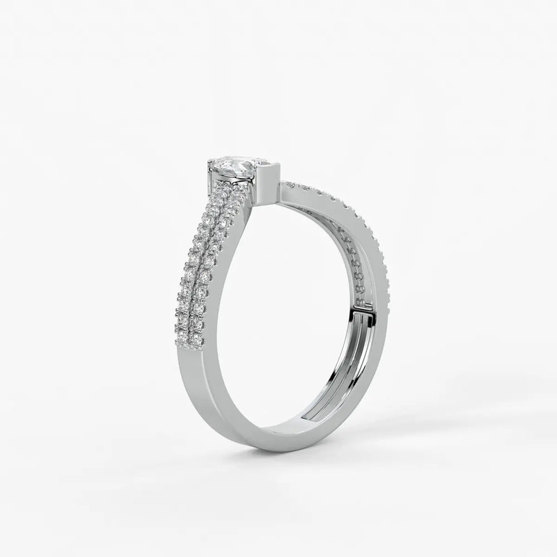 Elaris Pear Solitaire Diamond Ring