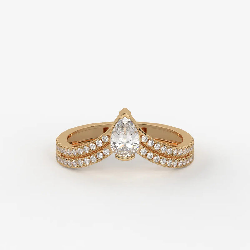 Elaris Pear Solitaire Diamond Ring
