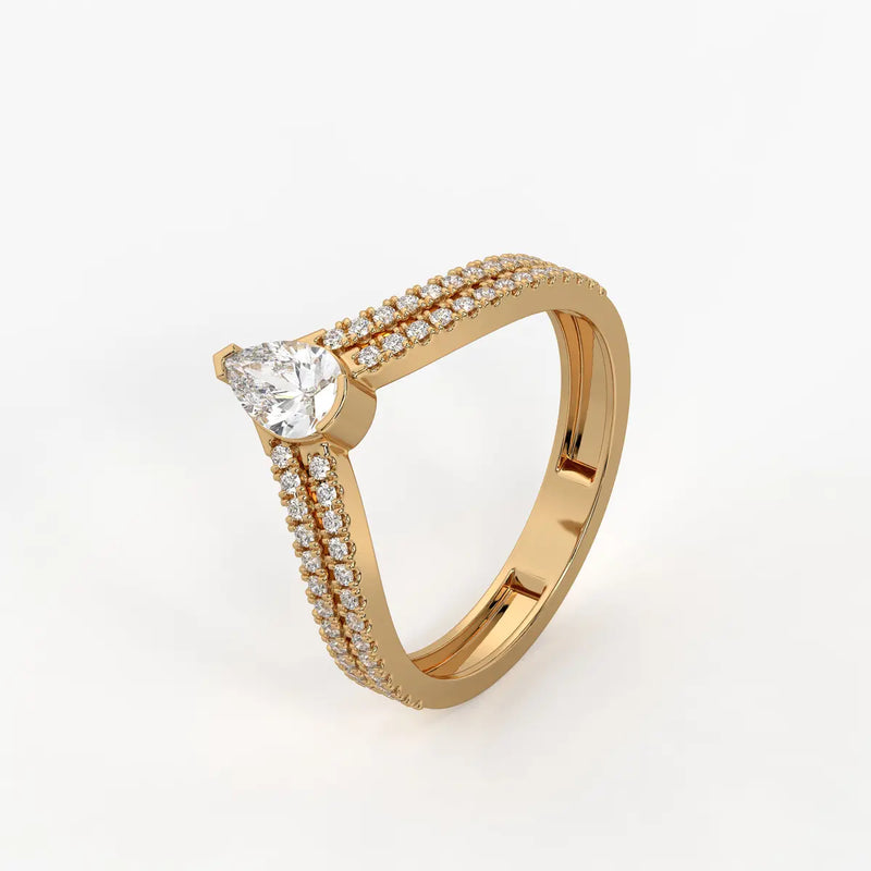 Elaris Pear Solitaire Diamond Ring