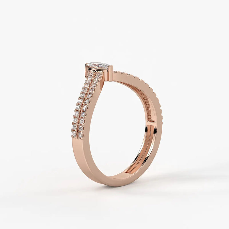 Valerique Marquise Split Shank Diamond Ring