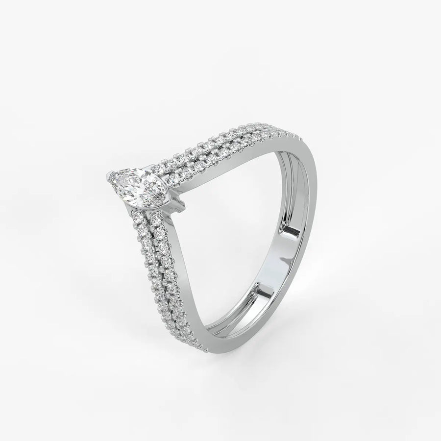 Valerique Marquise Split Shank Diamond Ring