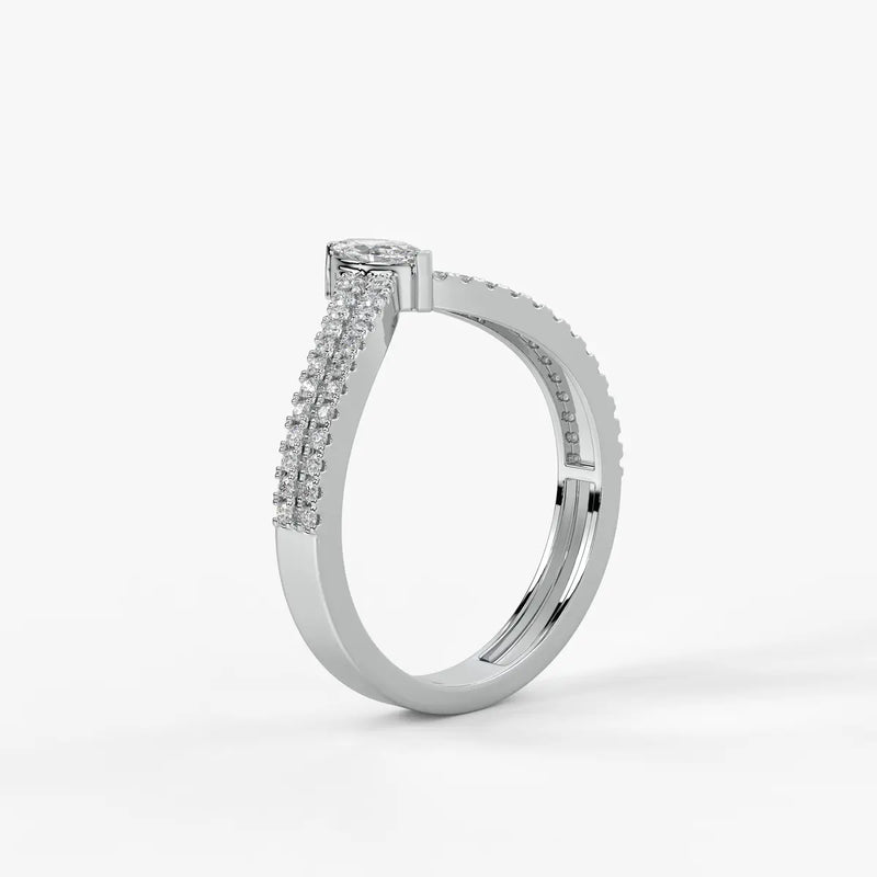 Valerique Marquise Split Shank Diamond Ring