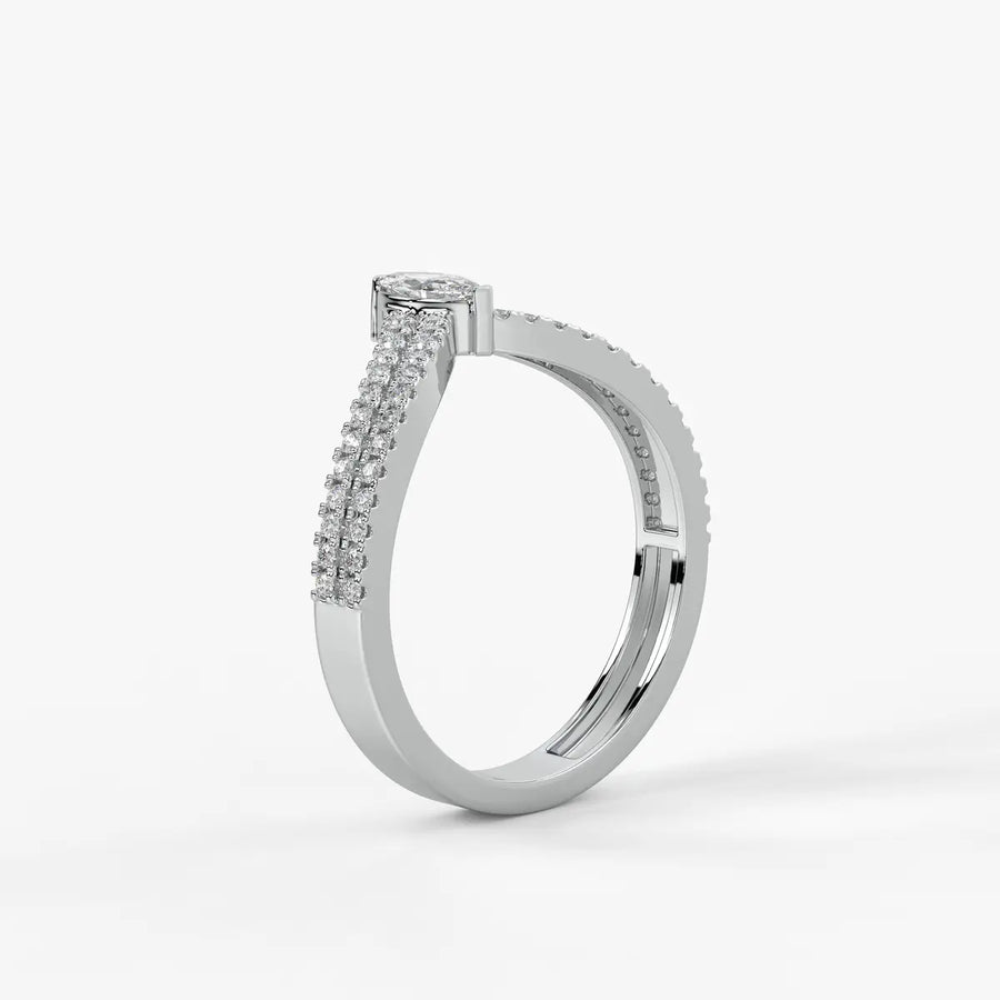 Valerique Marquise Split Shank Diamond Ring