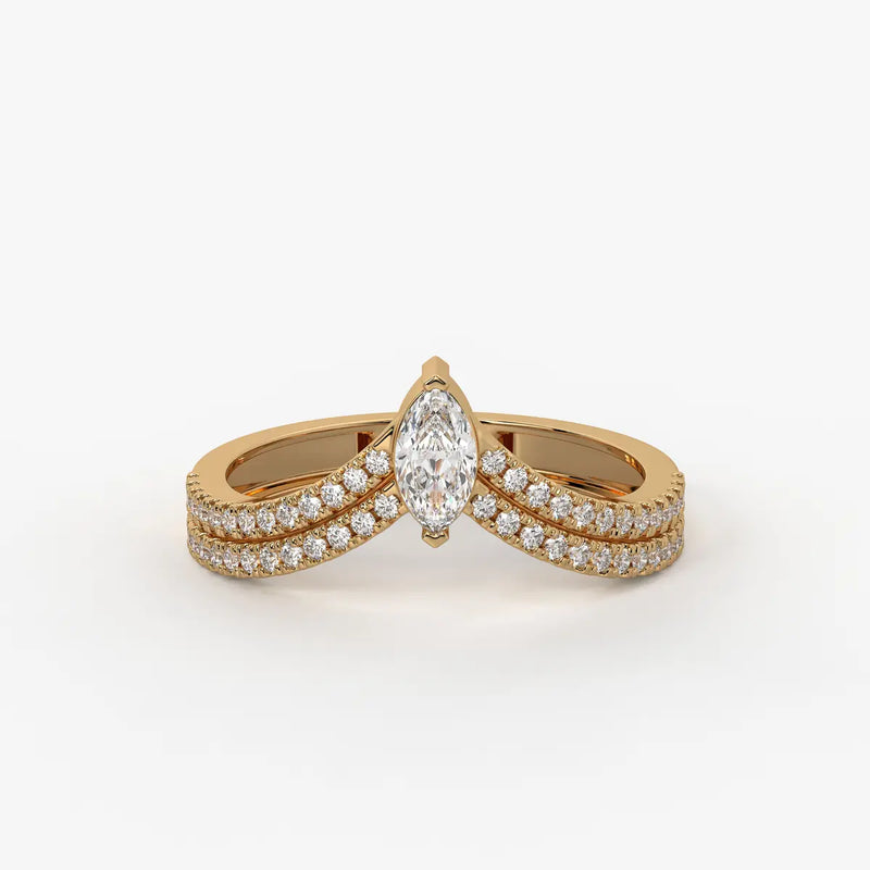 Valerique Marquise Split Shank Diamond Ring
