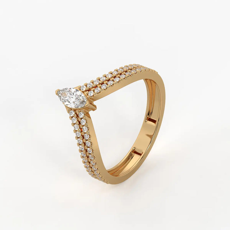 Valerique Marquise Split Shank Diamond Ring