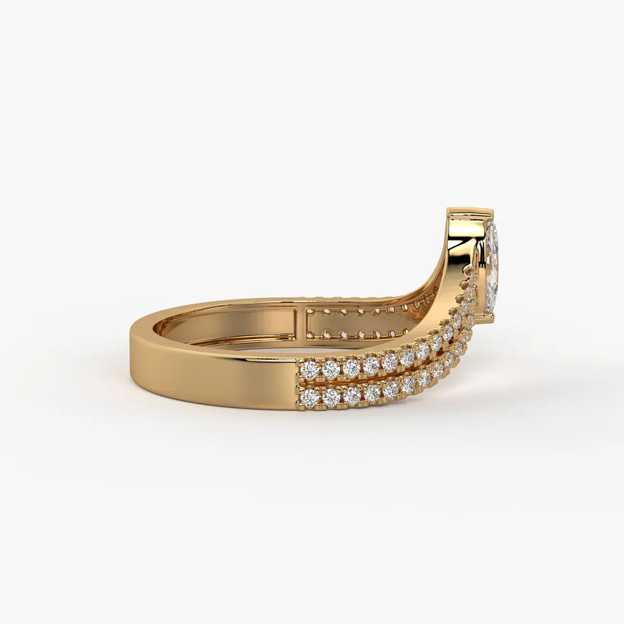 Valerique Marquise Split Shank Diamond Ring