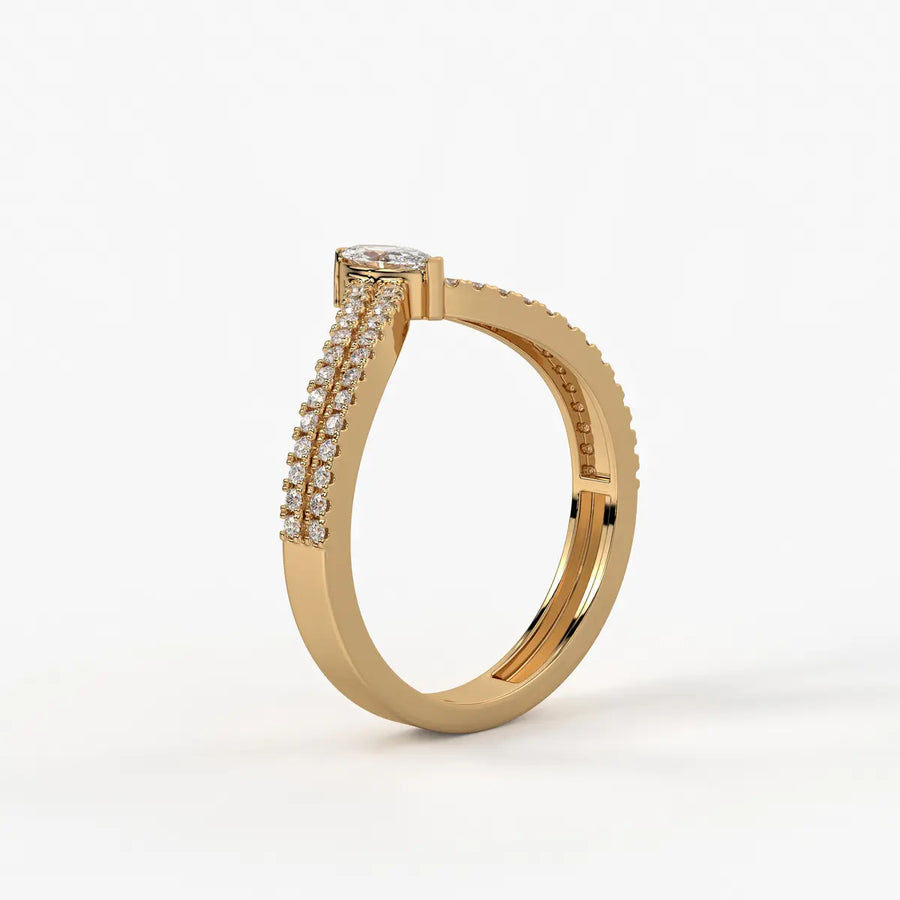 Valerique Marquise Split Shank Diamond Ring