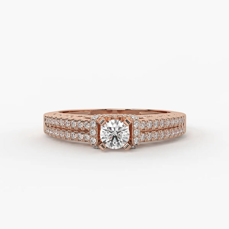 Round Halo Bridal Ring