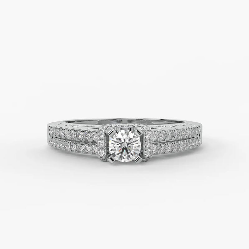 Round Halo Bridal Ring