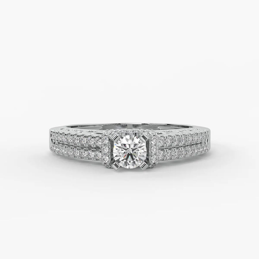 Round Halo Bridal Ring