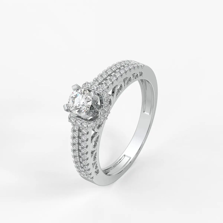 Round Halo Bridal Ring
