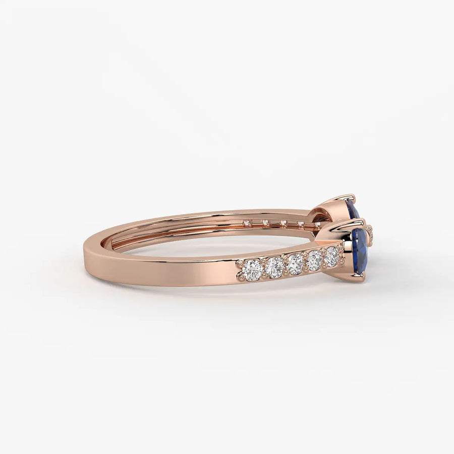 Pear Halo Studded Ring