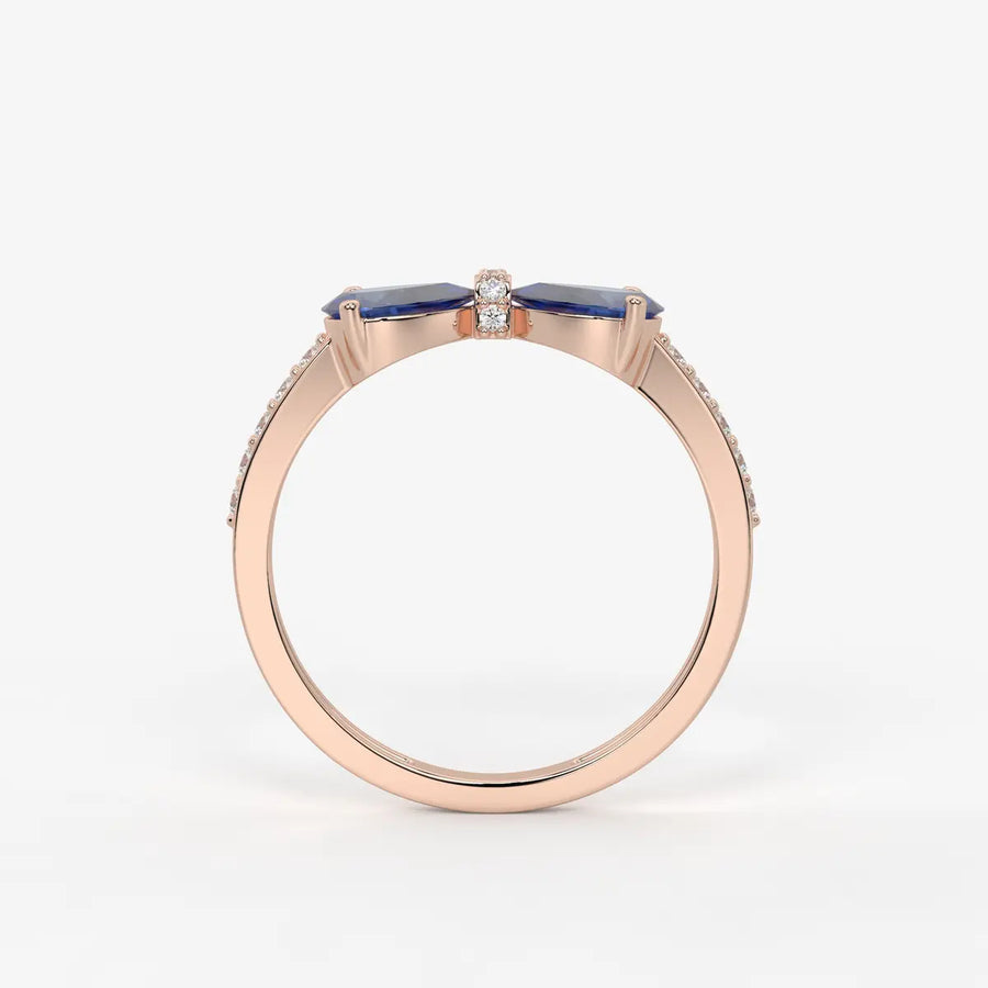Pear Halo Studded Ring