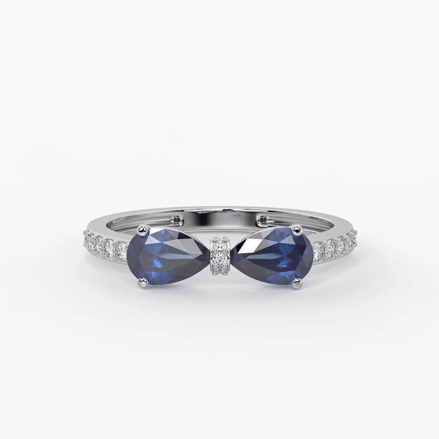 Pear Halo Studded Ring