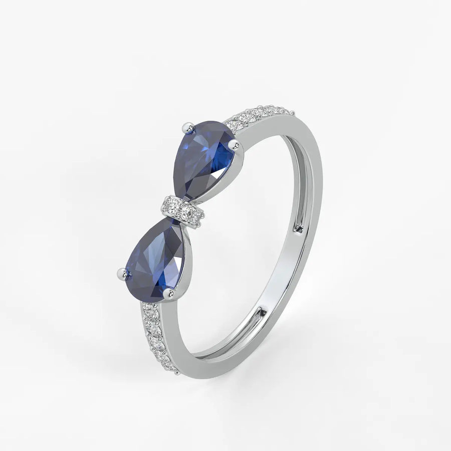 Pear Halo Studded Ring