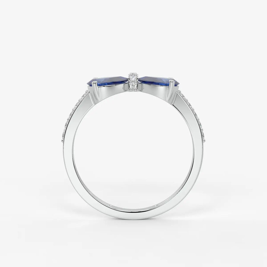 Pear Halo Studded Ring
