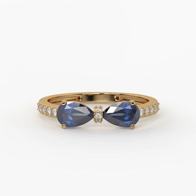 Pear Halo Studded Ring