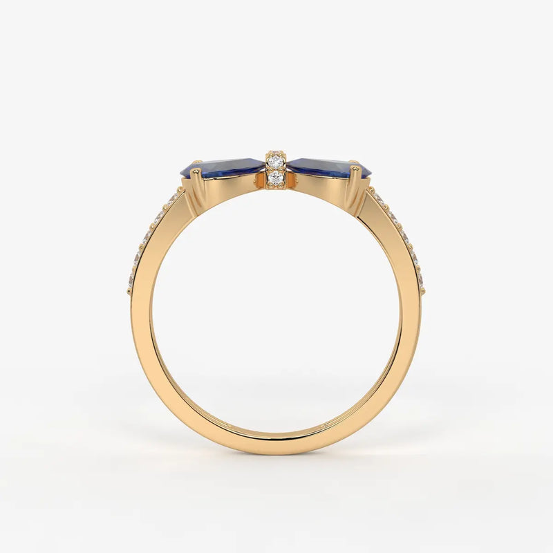 Pear Halo Studded Ring
