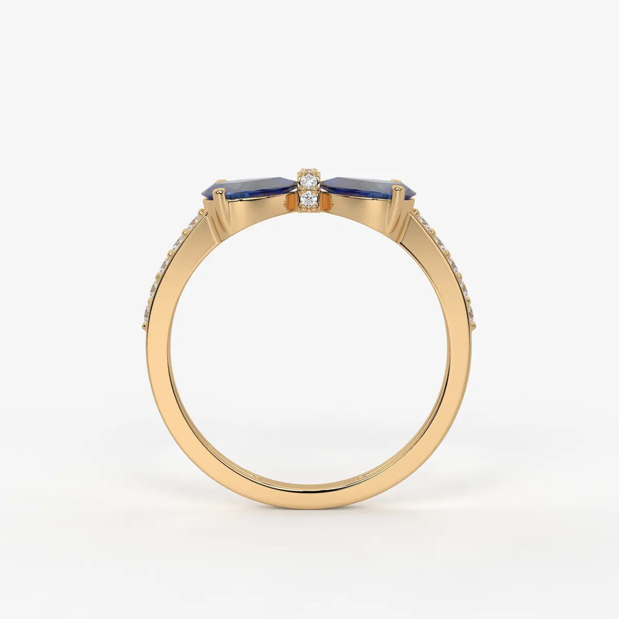 Pear Halo Studded Ring