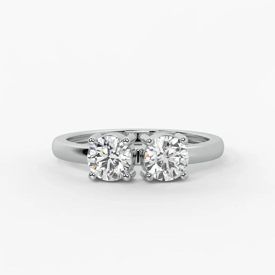 Round Twin Solitaire Ring