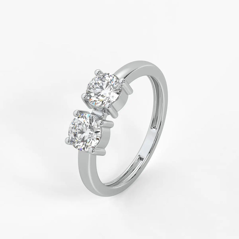 Round Twin Solitaire Ring